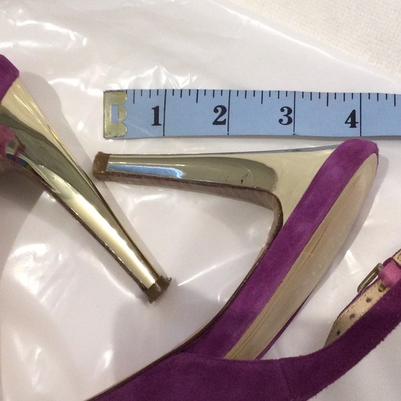Cole Haan purple and gold sling back heels - Picture 5 of 9